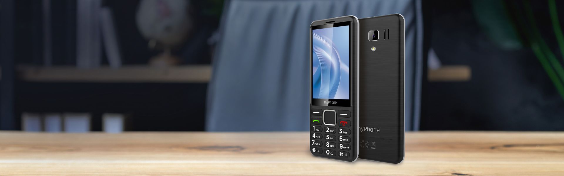 baner z telefonem myPhone 3510 LTE z widocznym ekranem i klawiszami