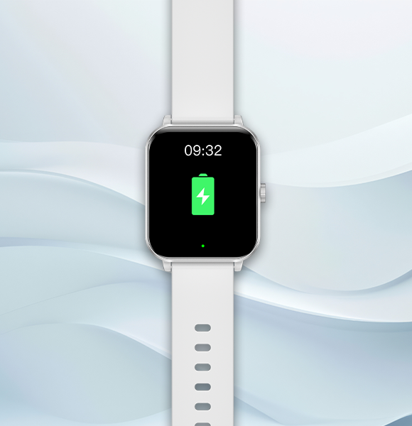 myPhone Watch 2 Classic srebrny; ekran ładowania i godzina