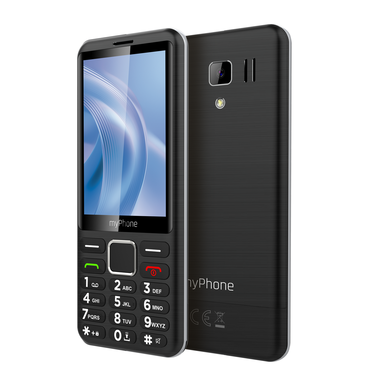 Telefon myPhone 3510 LTE w ujęciu przód/tył.
