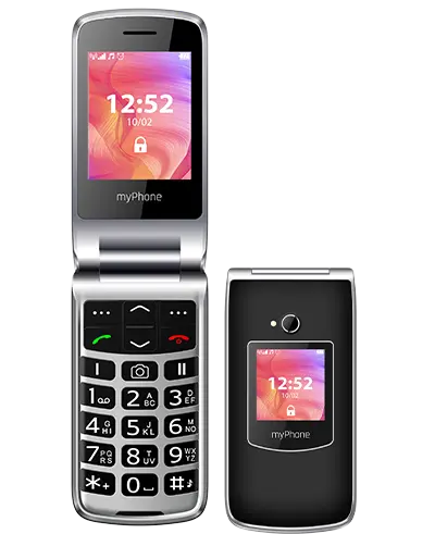 myPhone Rumba 2 z otwarta klapką i zamkniętą