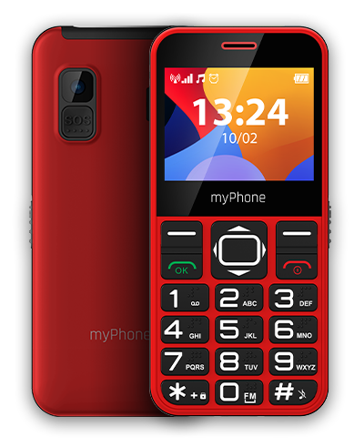 myphone HALO 3 czerwony  przód i tył