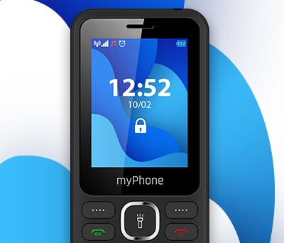 myPhone 6320 zbliżenie na wyświetlacz i godzinę