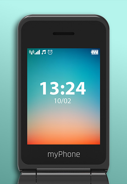 Telefon myPhone Flip LTE zbliżenie na wyświetlacz