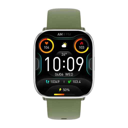 [Sma002917] Smartwatch myPhone Watch Pastel Green (Silver/Olive Green)